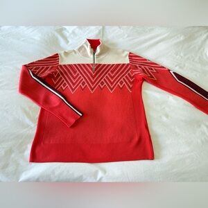 Kari Traa | Women’s XL | Voss Orange 1/4 Zip High Neck Long Sleeve Sweater Wool